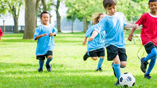 Kids Soccer Keep Pushing Hard